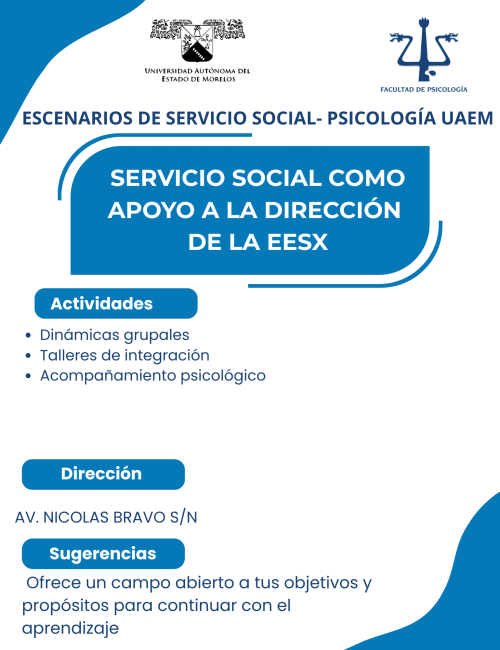 Servicio social como apoyo a la dirección de la EESX